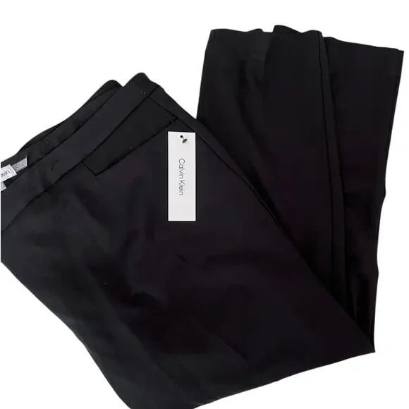 Calvin Klein Flat Front Ponte Ankle Dress Pants | Plus 24W, Black NEW! - Picture 16 of 16
